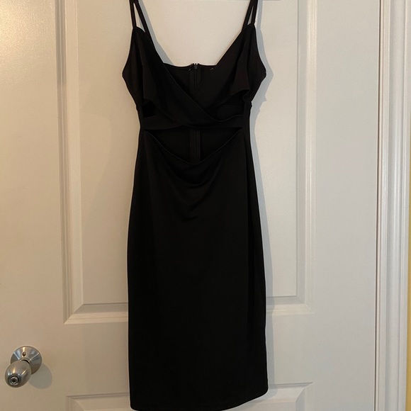 Little black dress with sexy crossover front - Picture 1 of 3